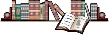 Books in a bookshelf