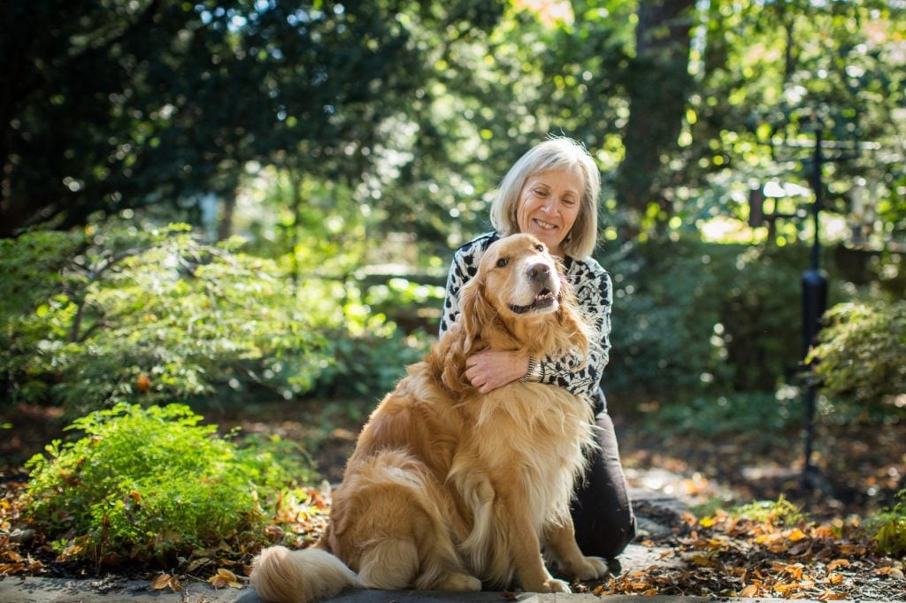 A lady and a dog