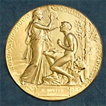 The Nobel Medal for Literature. Registered trademark of the Nobel Foundation. © ® The Nobel Foundation